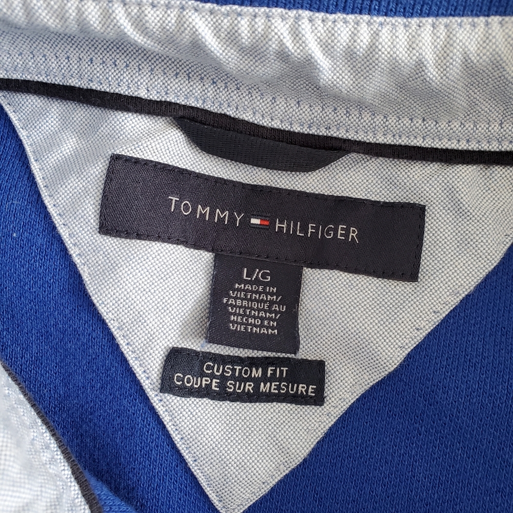 Tommy Hilfiger Royal Blue Short Sleeve Preppy Basic Polo Shirt - Picture 3 of 12